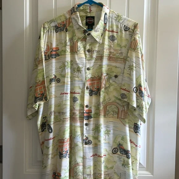 Men’s H-D Tori Richard Short Sleeve Button Down - Picture 3 of 10